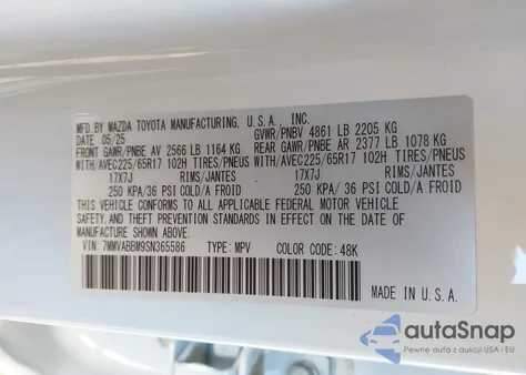 2025 Mazda Cx-50 2.5 S Preferred Package from USA, damaged, VIN 7MMVABBM9SN365586